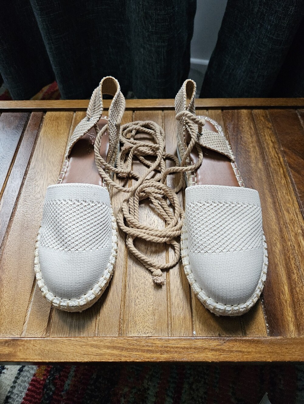 Ankle Tie Up Espadrilles By Crown Vintage Size 6M
